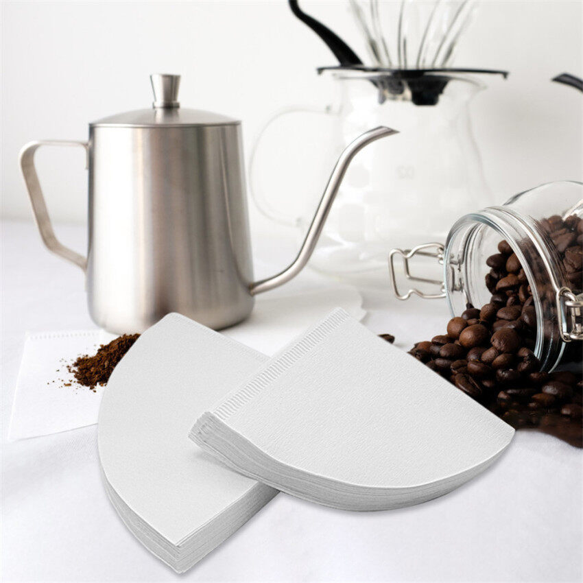 50PCS Cone-Shape Drip Coffee Powder Filter Papers Coffee Cup Strainers Replacement Filters Tea& Coffee Tools Kitchen Accessories