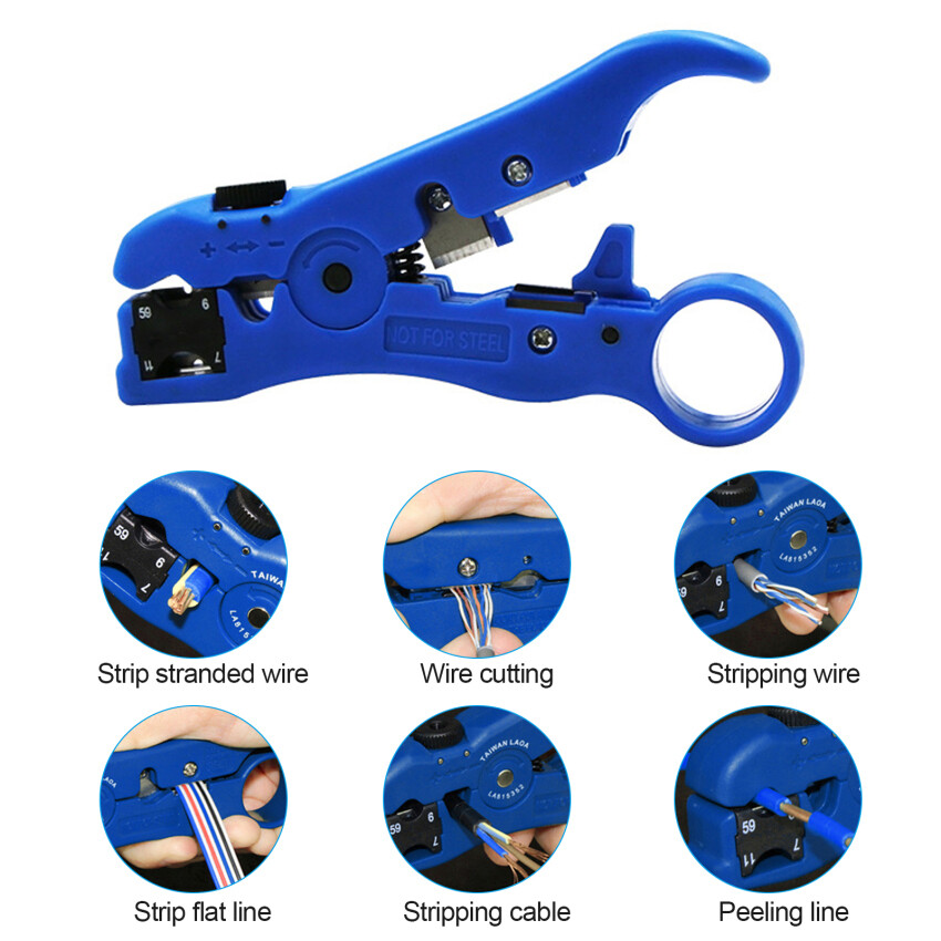 Multi-functional electric stripping pliers tools coaxial cable wire pliers cutter striper for utp/stp rg59 rg6 rg7 rg11