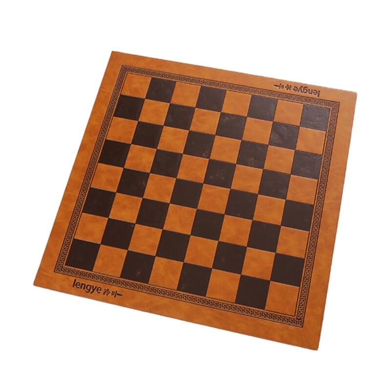2022 New Leather International Chess Board Games Mat Checkers Universal Chessboard