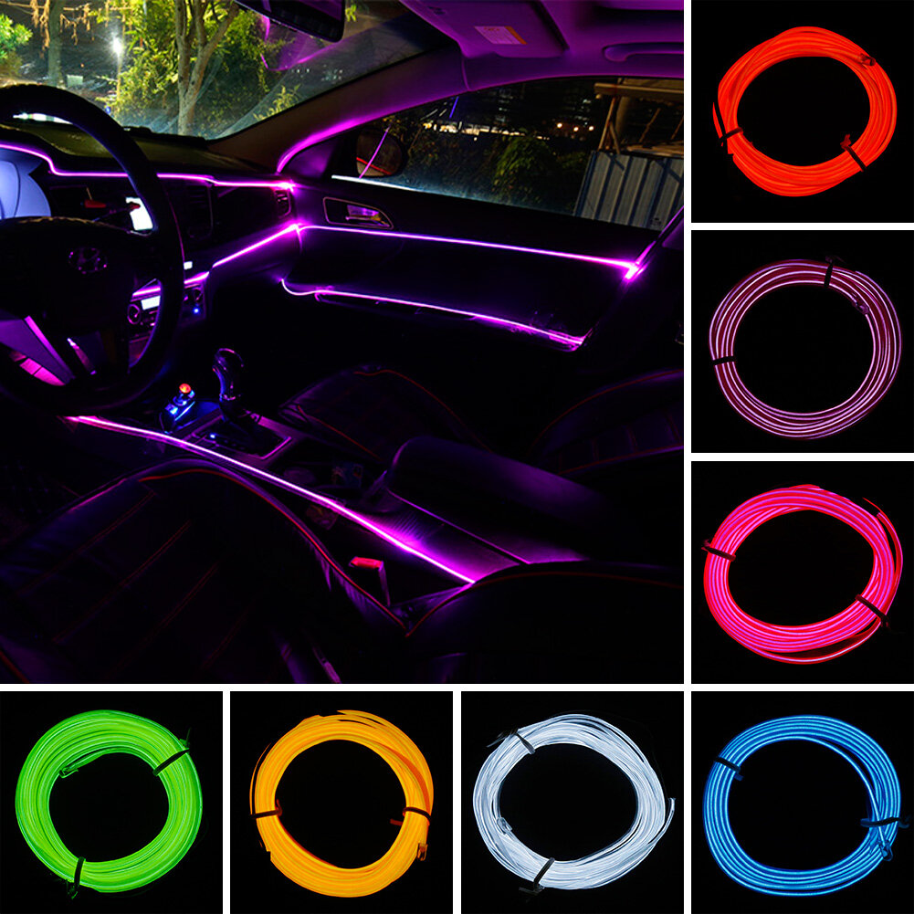JaneDream 1PC 5M 12V Car Interior Lighting Atmosphere Auto LED Strip