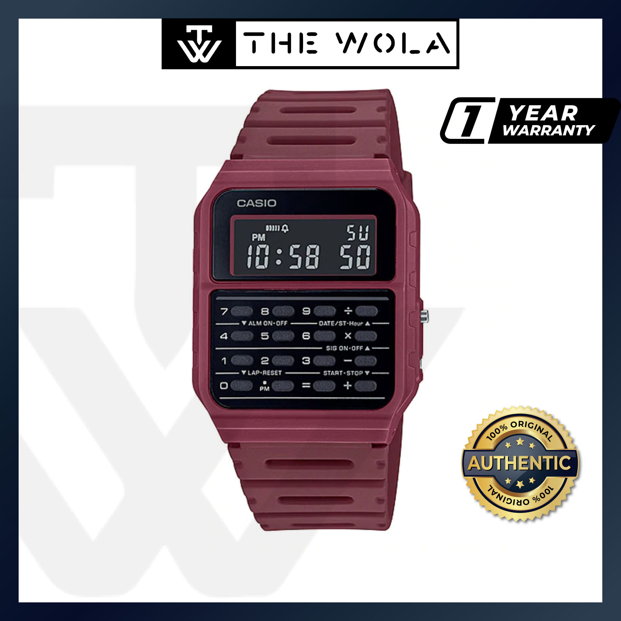 Casio Men S Data Bank Ca 53wf 4bdf Red Resin Band Calculator Watch Watch For Man Jam Tangan Lelaki Casio Watch For Men Casio Watch Men Watch Lazada