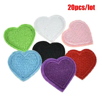 1* 20pcs/lot Love Heart Iron On DIY Appliques Patches Clothes Sticker Badge