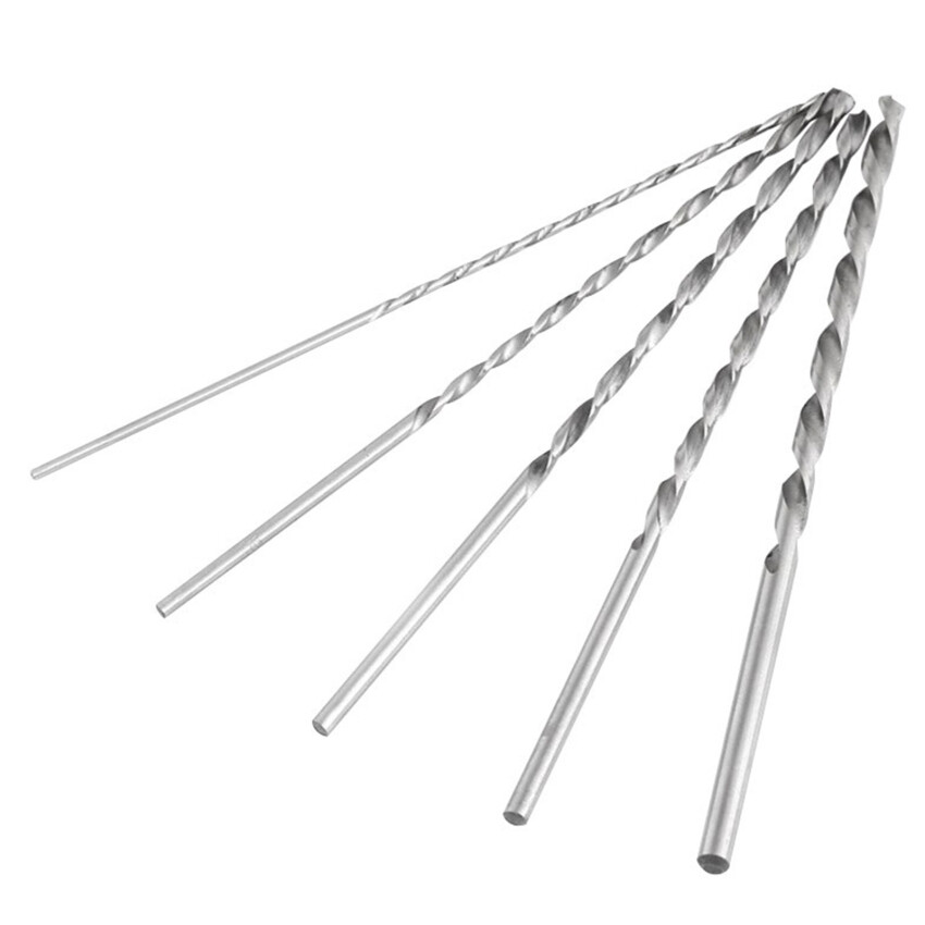 5pcs200mm 2/3/3.5/4/5mm Lengthened Twist Drill High Speed Steel Straight Shank Drill Bit Electric Drill Accessories