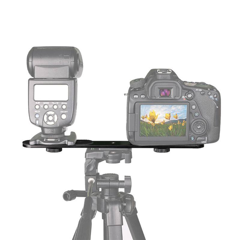 Giá Đỡ Khung Đèn Flash Kép Đa Năng Với 2 Ốc Vít Bộ Chuyển Đổi 1/4 "Cho Chân Máy Ảnh Studio Light Stand Máy Ảnh DSLR Kỹ Thuật Số Với Các Lỗ Vít 1/4"