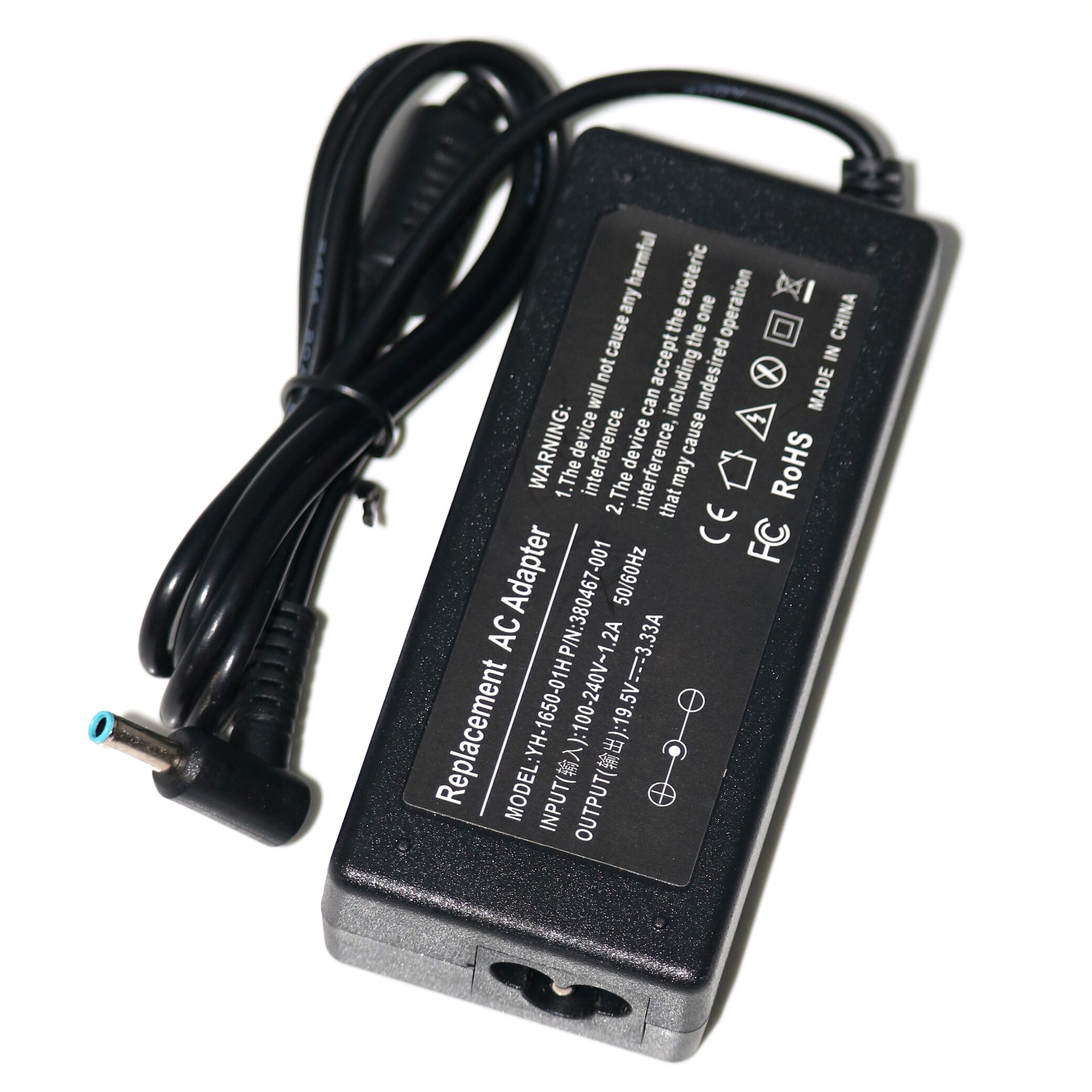 65W Laptop Charger For HP Pavilion – 19.5V 3.33A Blue Tip Power Adapter, Black