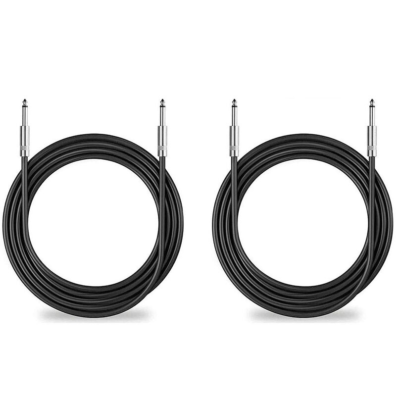2Pack 50 Ft 1/4 Inch to 1/4 Inch Speaker Cables 12 AWG Patch Cords 6.35mm DJ/PA Audio Speaker Cable 12 Gauge Wire
