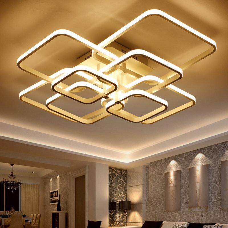Touch Remote Dimming Modern Plafon Led Ceiling Lamp Fixture Aluminum Dining Living Room Bedroom Lights