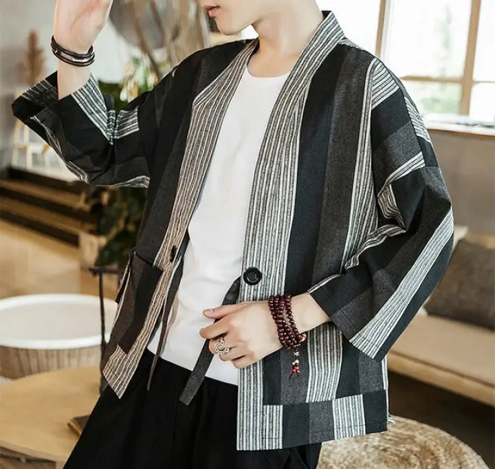 striped kimono cardigan