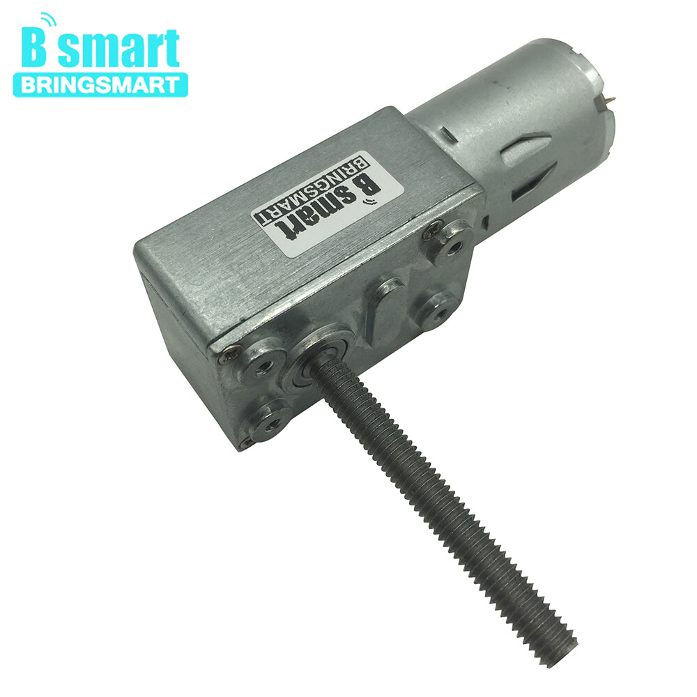 Bringsmart Micro Electric Motor Screw Shaft 50mm Jgy370 Dc 12v 24v Worm Geared Motor 6-150rpm Reducer Use For Home Appliance Diy