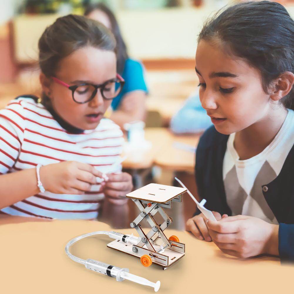 DIY Hydraulic Lift Table Model Kit Students School Science Experiment Toys