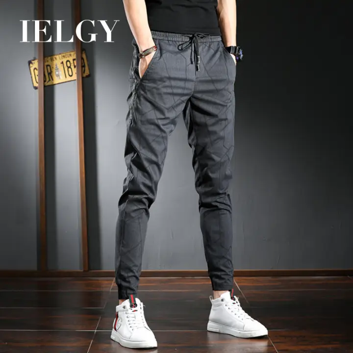men's casual plaid cropped pants