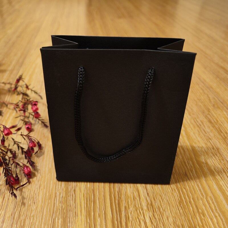 Black High Quality Paper Bag Pretty Pink Bow Cosmetic Kraft Paper Bag Candy  Box Wedding Birthday