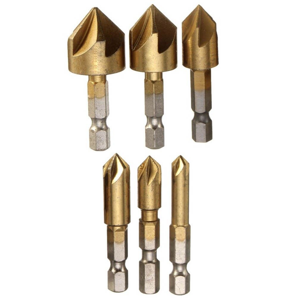 Toolstar 5 Flute 90 Degree Countersink Drill Bit Woodworking Hole Opener Countersink Drill Chamfering Tool