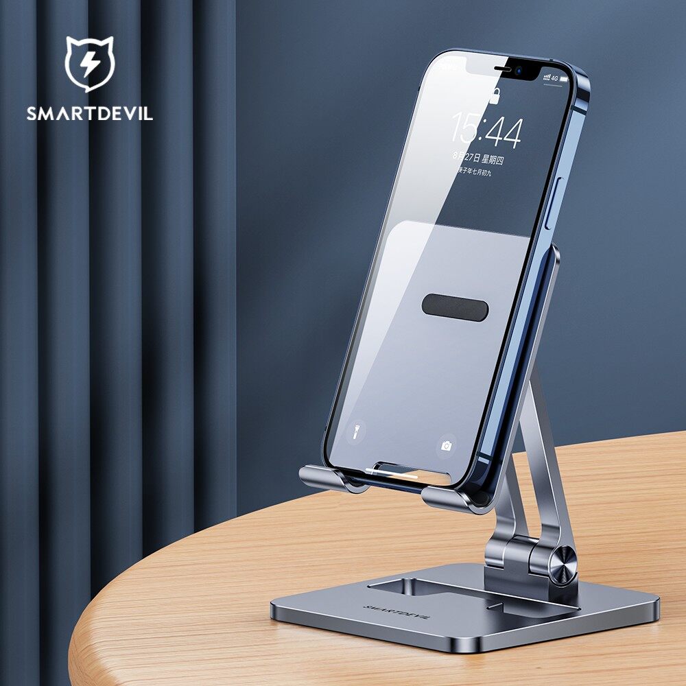 SmartDevil Desk Aluminum alloy Phone Holder Foldable Tablet Stand Mobile Phone Holder Multi-Angle Up And Down Adjustable Suitable For 4-11 Inch Huawei Matepad Pro iPad Pro