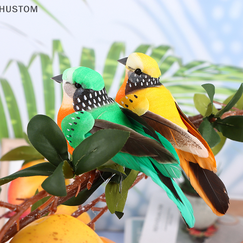 [HUSTOM] 1Pc Artificial Birds Simulation Feather Birds Model Garden Decor Emulation Birds