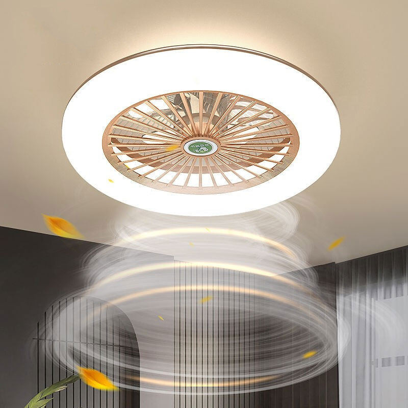 Xiaomimijia ready to delivery! Fan room modern minimalist bedroom lamp ceiling fan lamp personality restaurant Nordic lamp fan invisible the integrated