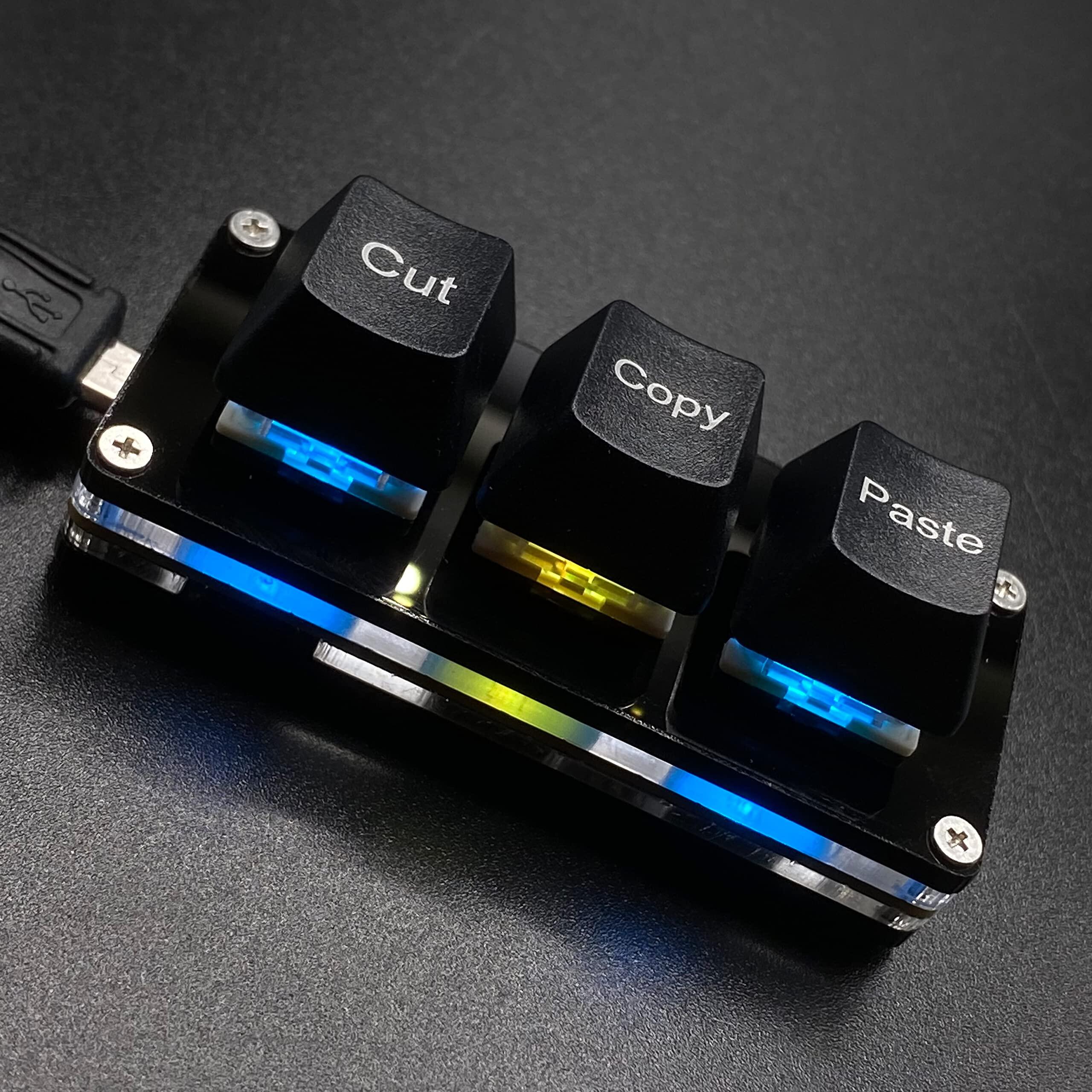 3-Key Cut Copy Paste Mini Keyboard Ctrl X C V Shortcut RGB Macro Pad OSU Gaming Keypad Programmable Keyboard For Working