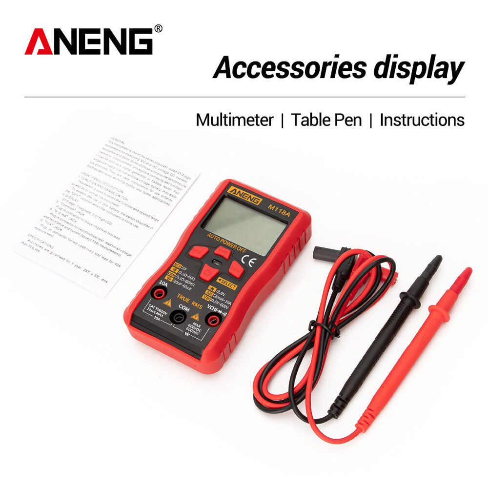 Cảm Biến Thông Minh ANENG M118A Đồng Hồ Vạn Năng Kỹ Thuật Số Tự Động Đo Độ Chính Xác Cao TRMS 6000 Đếm Điện Áp Hiện Tại Ohm Điện Dung Diode Multi Tester