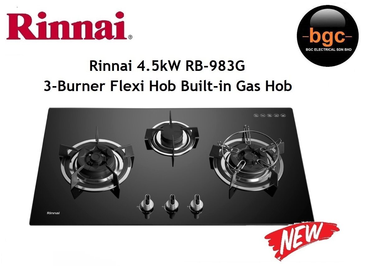 Rinnai RB983G 3Burner Gas Hob Flexible Cutout RB983G Lazada