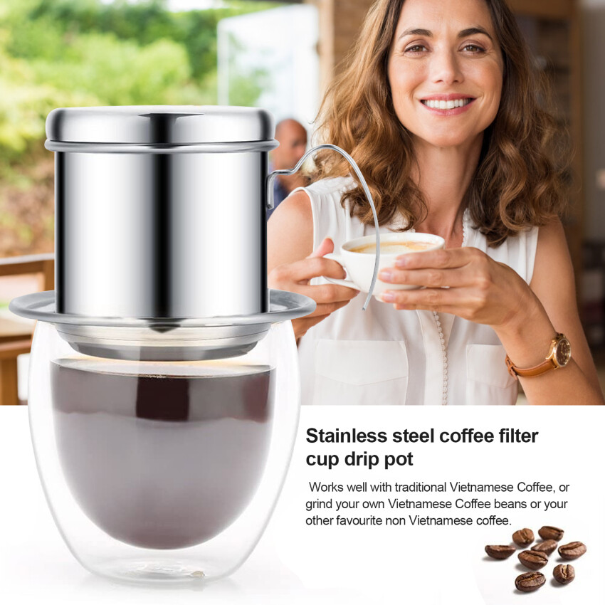 Vietnamese Coffee Maker Filter , Small French Press Portable Cup, Single Serve Coffee Makers, Gift for coffee lovers