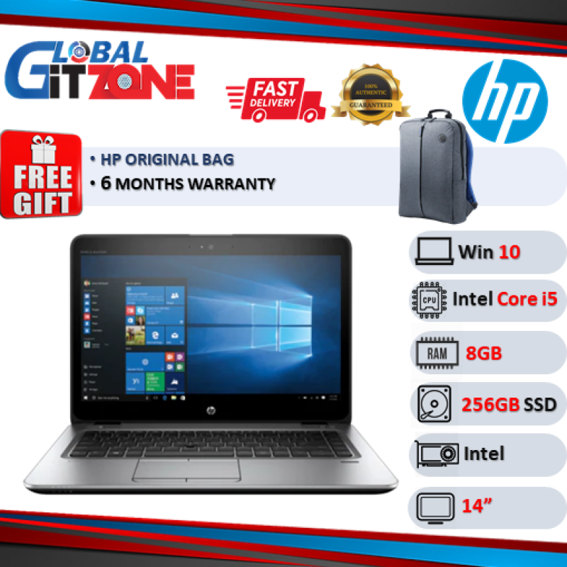 HP EliteBook 840 G3 Notebook PC (i5-6300U, 8Gm 256G, 14 Display, Win 10 ) Used Laptop With Free Gifts Malaysia