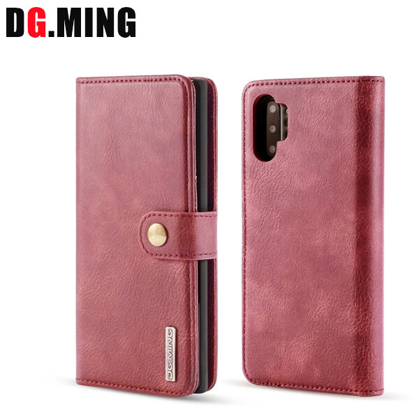 DG.MING Crazy Horse Texture Flip Detachable Magnetic Leather Case with Holder & Card Slots & Wallet for Samsung Galaxy Note 10+ / Galaxy Note 10