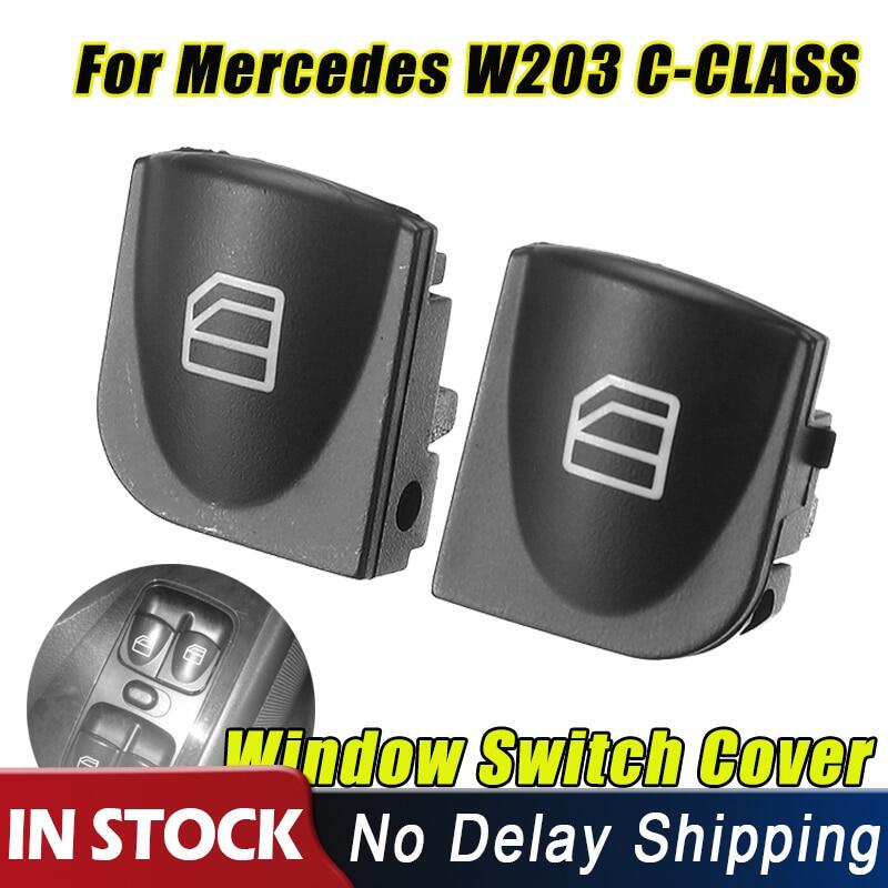 2Pcs Front Left Side Power Window Switch Console Cover Caps Set For Mercedes Benz W203 A2038210679 Car Accessories