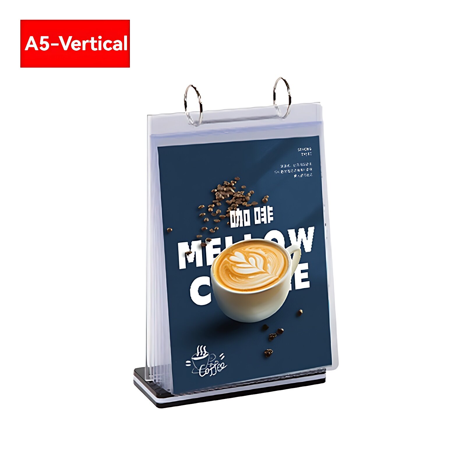 Table Menu Stand with 6 Pocket Display A5 A6 Flip Menu Stand Clear Menu ...