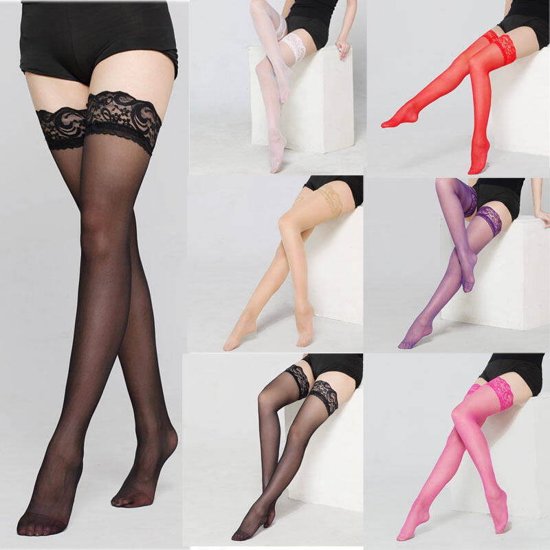 Moderntime Tiktok style Plus Size STAY-UP STOCKINGS Sheer Thigh High LACE TOP Stockings Pantyhose