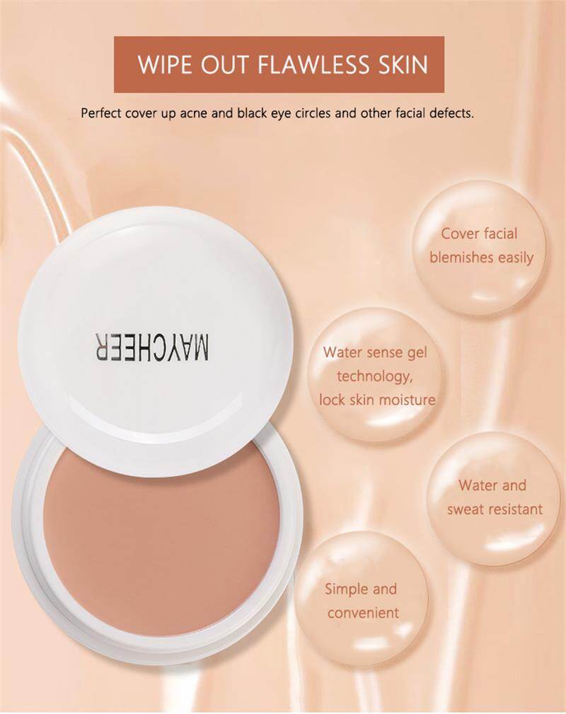 Concealer Foundation Cream Waterproof Long Lasting Deep Complexion Dark Circles Acne Marks Cover Spots Moisturize Face Makeup