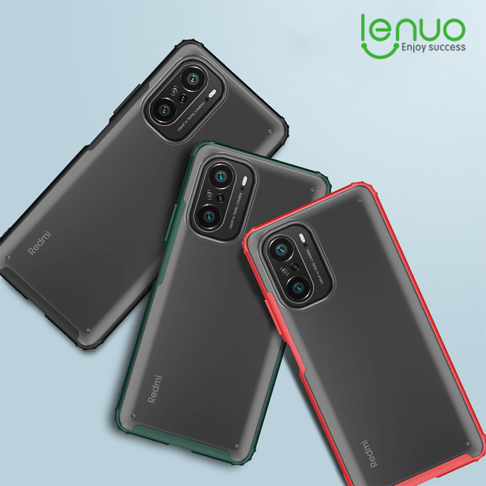 Lenuo for Xiaomi Poco F5 Pro 5G F4 / Redmi K40 Pro+ Case - 4-corner Shockproof Protection Flexible Silicon Bumper + PC Frosted Semi Transparent Back Cover For PocoF5 5G