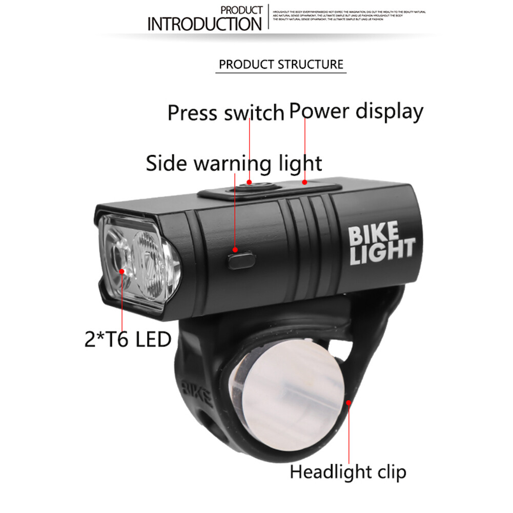Đèn LED Xe Đạp T6 10W 800LM 6 Chế Độ USB Có Thể Sạc Lại Đèn Trước MTB