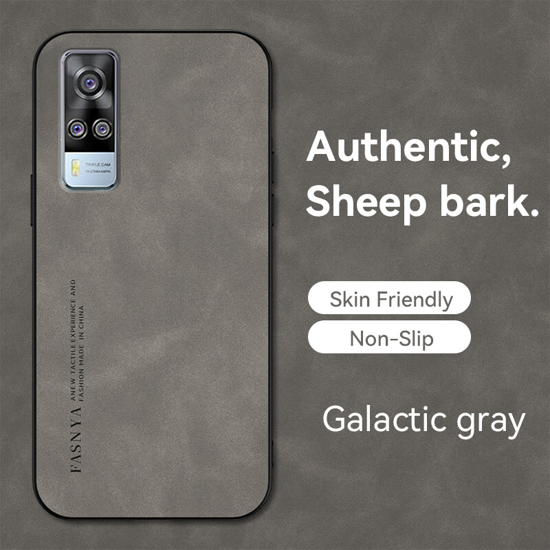 For vivo y51 2020 case luxury leather texture shockproof phone cover vivo y31 2021 tpu soft casing