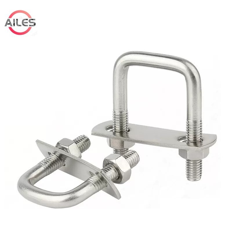 M10 M12 U Bolt 304 Stainless Steel Fillet U-clip With Baffle Nut  Combination Buckle U-shaped Screw Pipe Clamp 2 inch Clamp - AliExpress 13 金属製丸型Uボルト、 304 Stainless Steel M12 U-Bolt Right Angle Pipe Clamp S