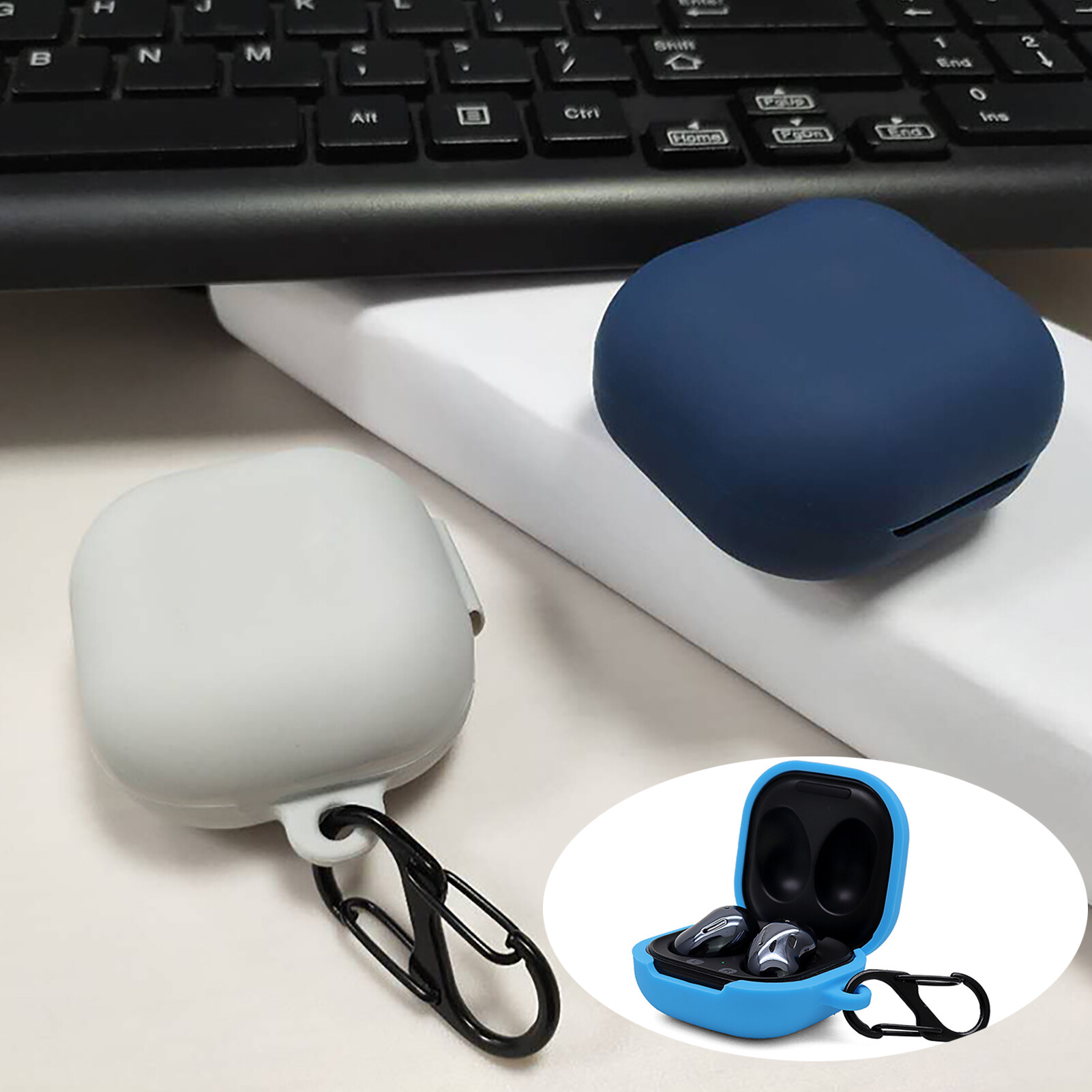 Tai Nghe Bluetooth Silicone Giảm Tiếng Ồn Ốp Bảo Vệ Cho Galaxy Nụ Sống