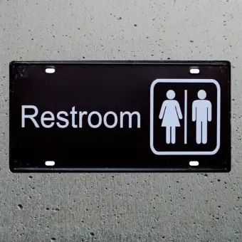 Restroom Tin Metal Signs License Plate Bar Pub Coffee Bathroom Tin Metal Signs License Plate Bar Pub