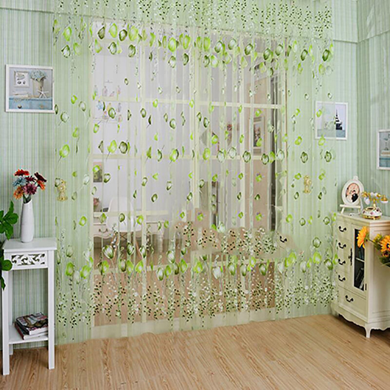 Rèm BlueX Rèm Cửa Sổ Vải Voan Hoa Rèm Cửa Sổ, Vách Ngăn Khăn Quàng Cổ Xuyên Thấu
