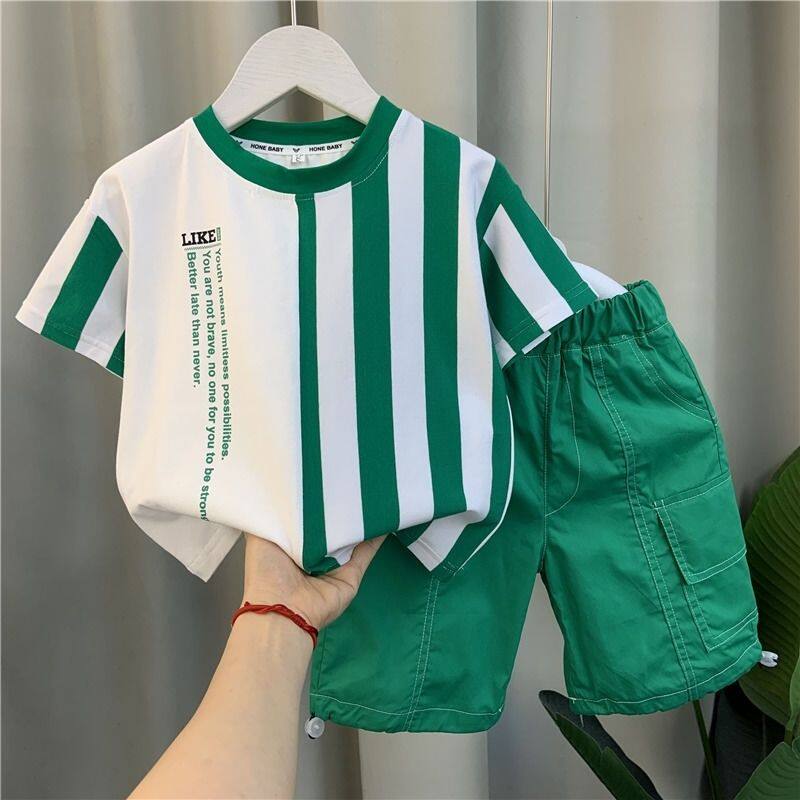 Boys Summer Suits New Children's Boys Summer Short Sleeve Two-piece Suit