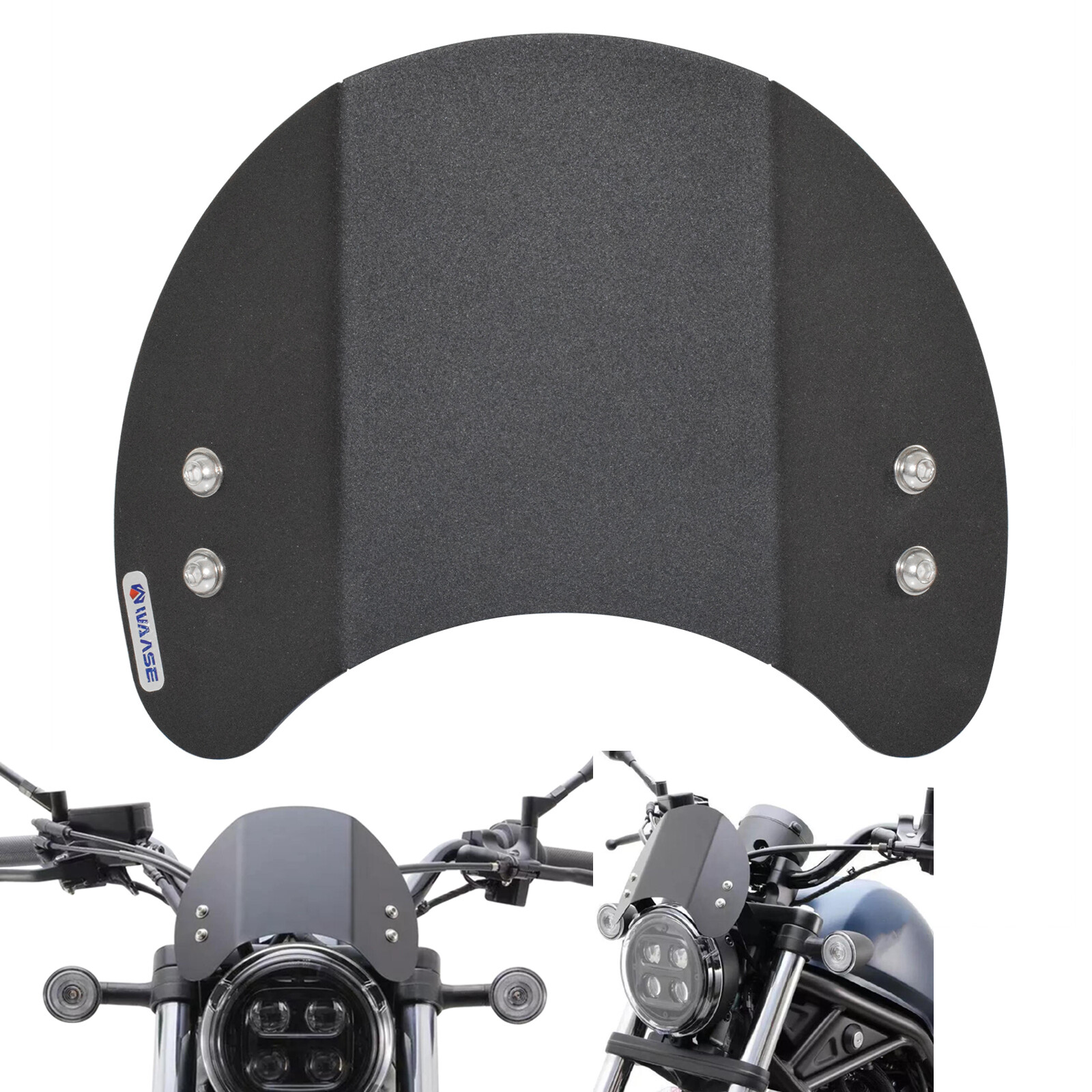Black motorcycle cnc aluminium front windscreen windshield screen shield wind deflector portective cover for honda rebel cmx 300 500 cmx300 cmx500 2017 2018 2019 2020 2021 2022 2023