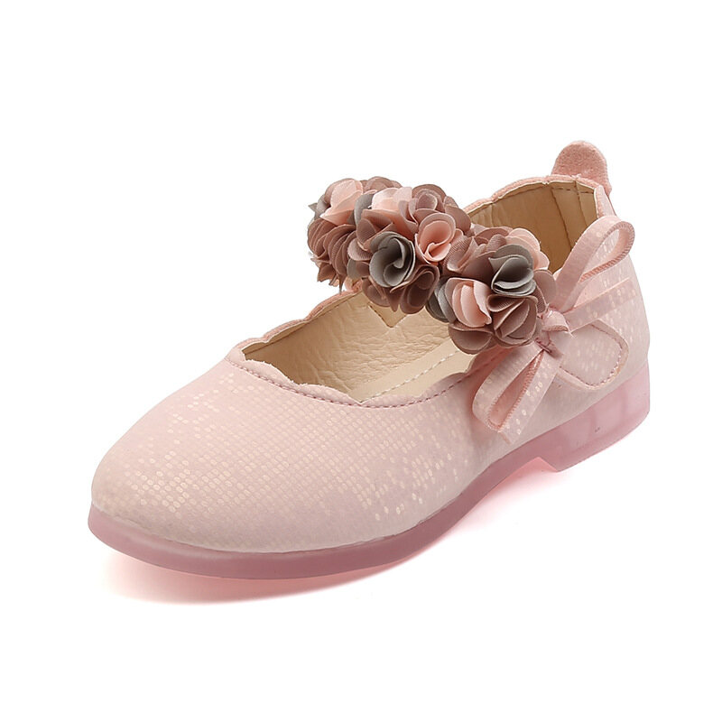 [Ready Stock] Girls Princess Shoes Crystal Soft Sole Children's Leather Shoes Bowknot Dance Shoes Girls Single Shoes