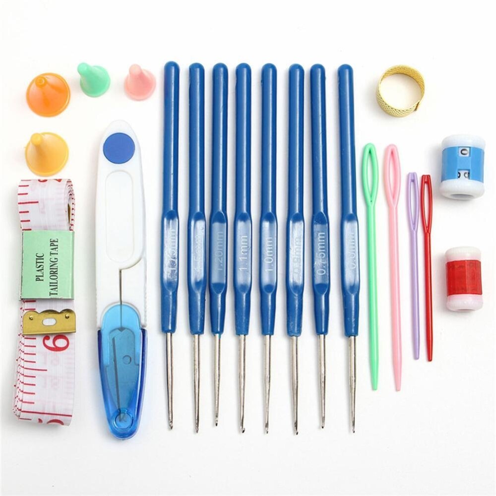 16 sizes Crochet hooks Needles Stitches knitting Craft Case crochet set