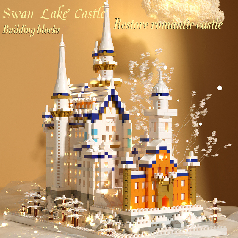 Geniteen Building Block Set, Famous Architecture Model Building Blocks Neuschwanstein Castle Creative Micro Building Blocks,toy for kids