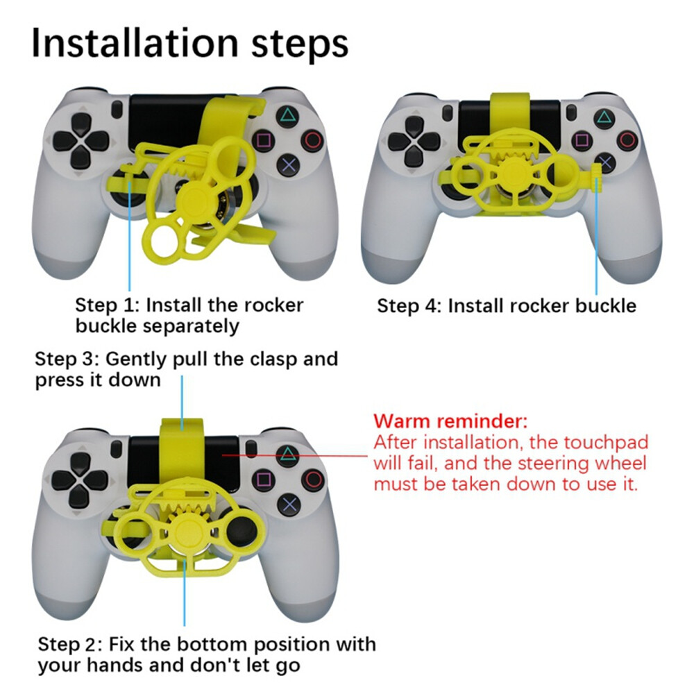 For PS4 Controller Racing Games Mini Steering 3D Printing Wheel Auxiliary Controller Game Joystick Simulator Gamepad
