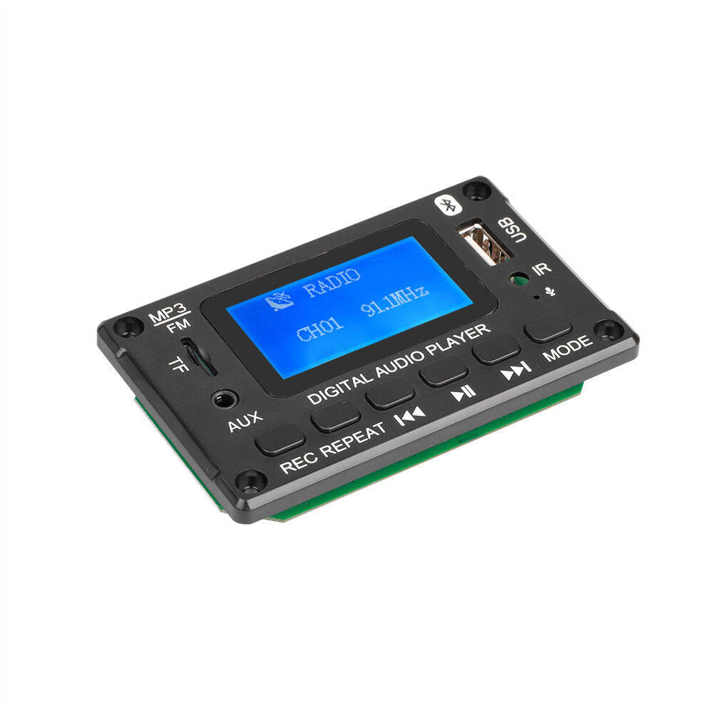 Bảng Giải Mã Bluetooth 5.0 Không Dây Màn Hình LED DC 5V 12V Mô-đun Trang Trí MP3 Máy Phát MP3 WMA Có Chức Năng Ghi Âm