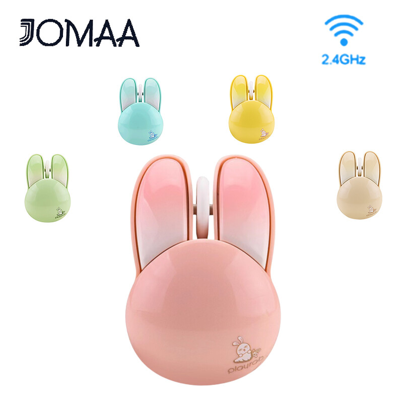 JOMAA mouse for laptop Wireless mouse Kawaii mouse Cute 2.4G Wireless Mouse for Computer Laptop Notebook Rabbit Candy Color Wireless Mouse for Ofiice Home Gift Girls