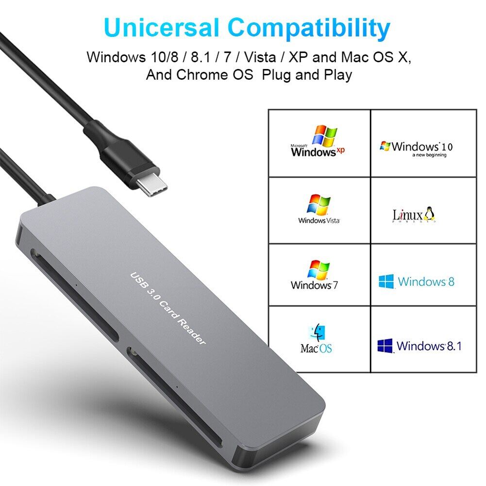 2 Card Reader USB 3.0 For Cfast/CF/XD/Secure Digital/TF Splitter Adapter Card Adapter For PC Laptop Access Cardreader Card Reader