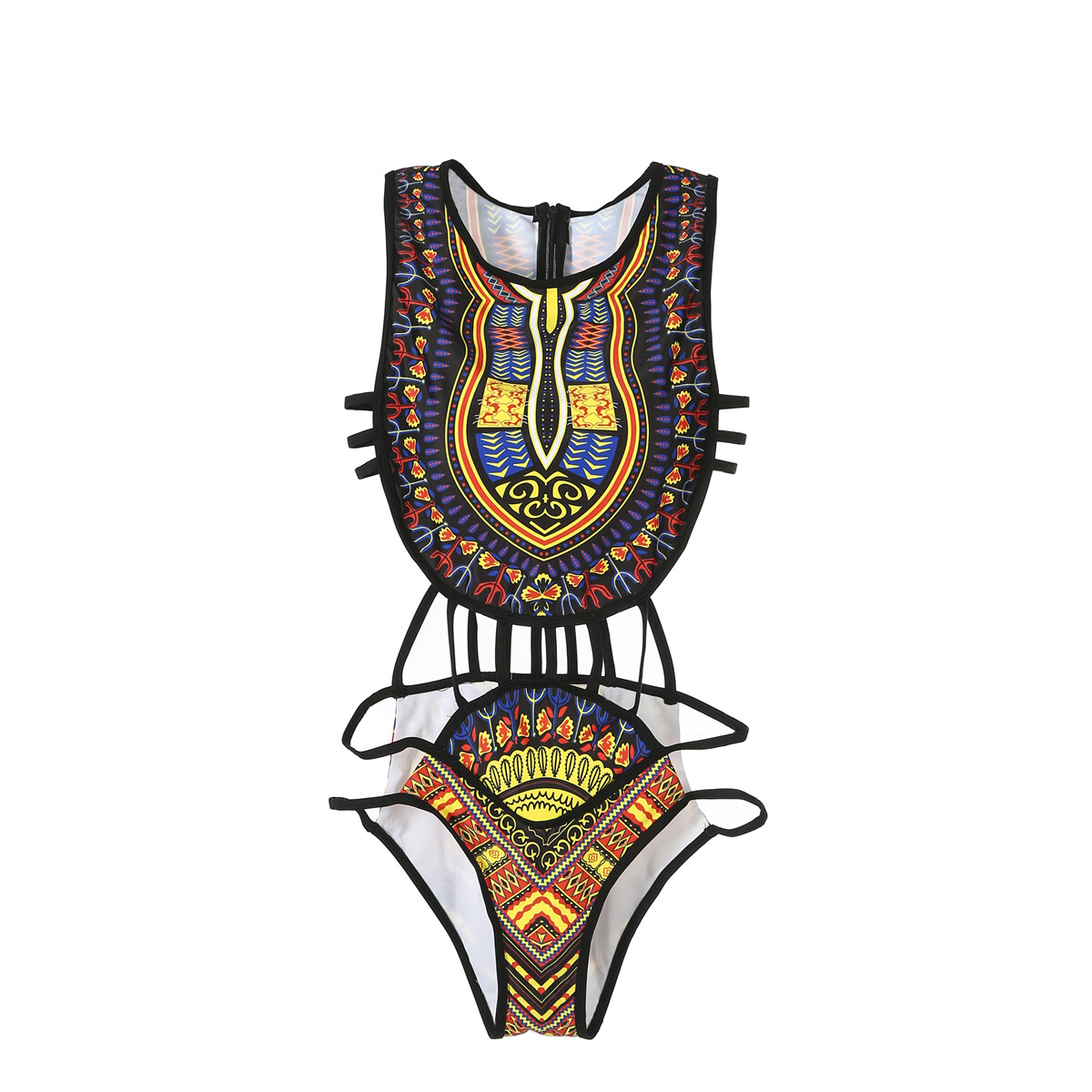 Happybuyner New Look Bikini Africa Printed Tribal Style Top Bottoms Ethnic Design Beachwear Swimsuit Swimwear Women Female Bikini Set