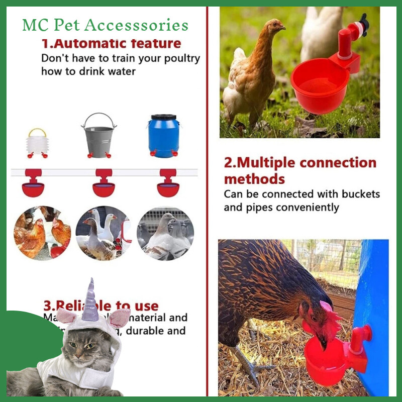 6pcs Chicken Drinking Bowl Poultry Automatic Drinking Fountain Drinking Cup For Ducks Turkeys Birds
