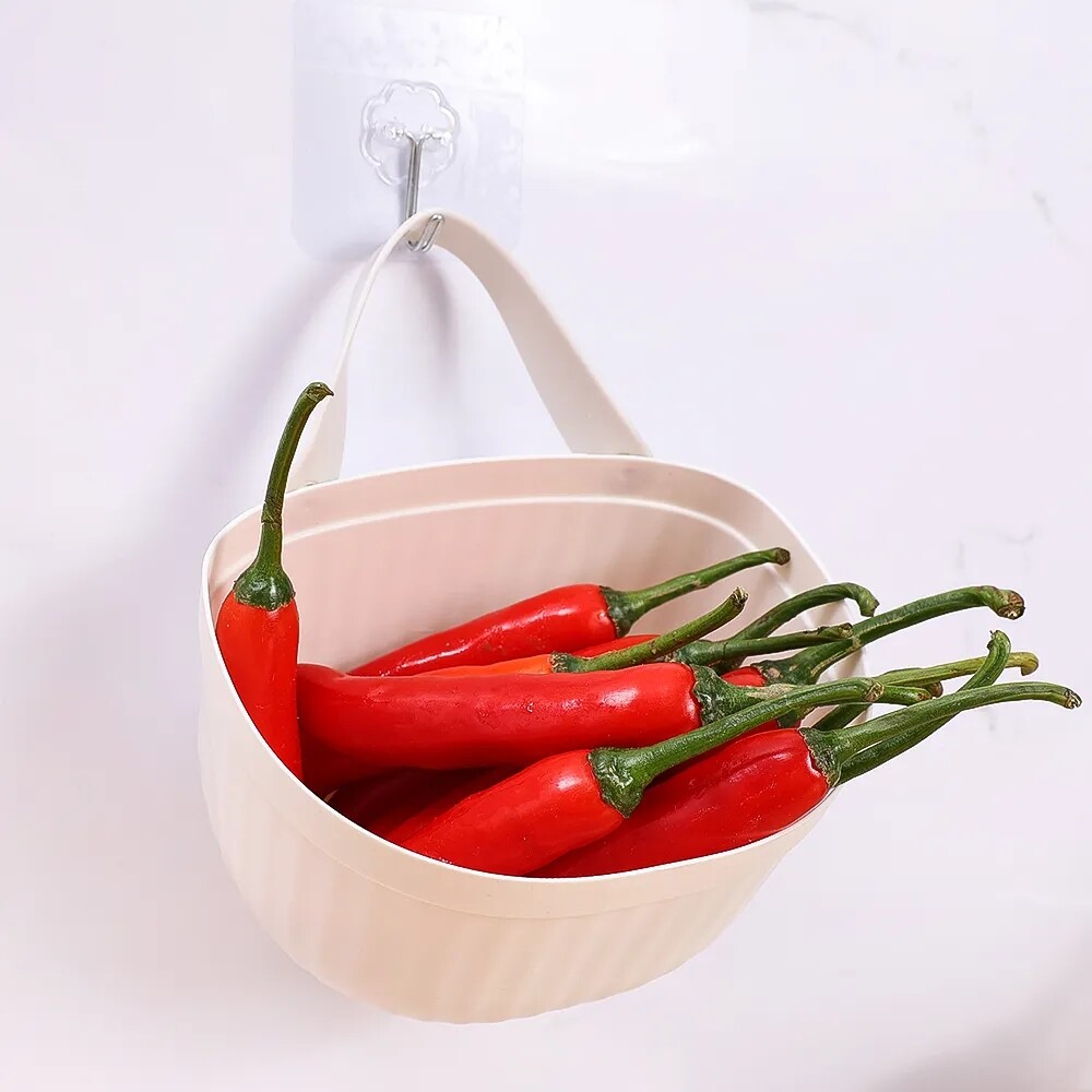 Kitchen Onion Storage Basket Wall-mounted Storage Box Small Rack Bathroom Bedside Hanging Basket Ginger Garlic Storage Baskets