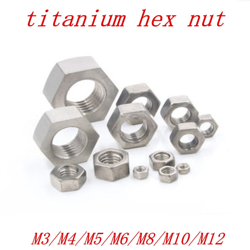 5-10pcs/lot m2 m2.5 m3 m4 m5 m6 m8 m10 m12 titanium hex nut